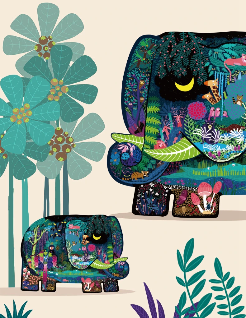 Mideer 280 шт. детская головоломка игрушка лес животные слон динозавр креативное