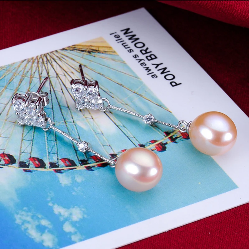 Женские серьги из серебра 925 пробы с натуральным пресноводным жемчугом |