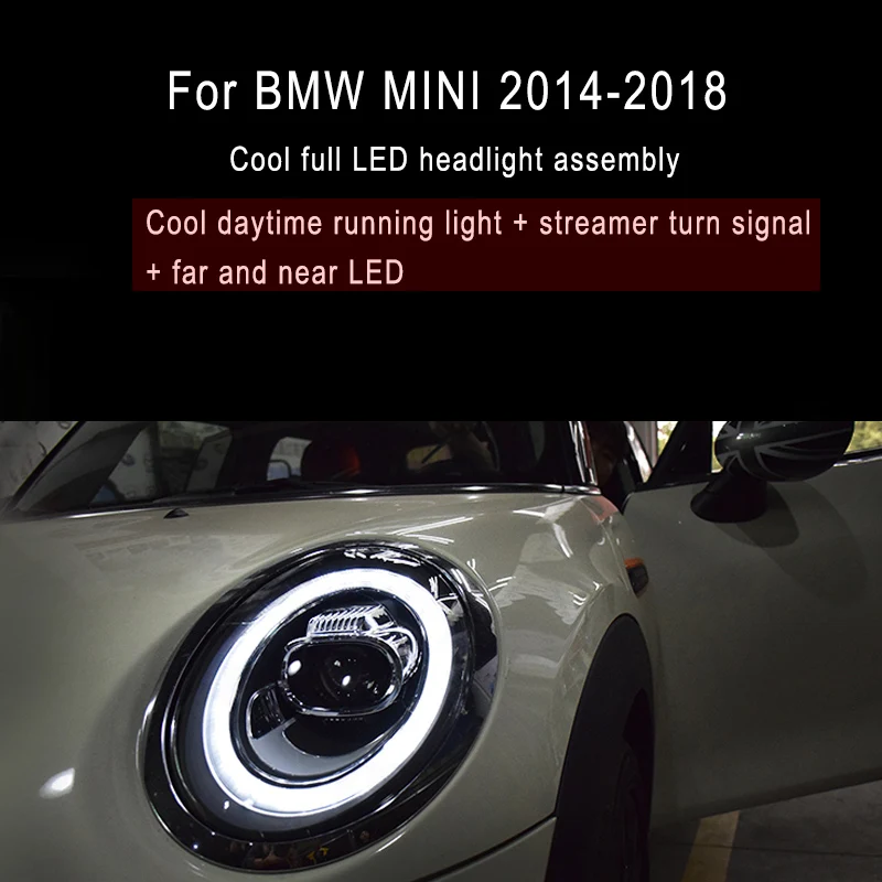 Автомобиль для 2007- Mini F56 cooper головной светильник s для F56 все светодиодный головной фонарь Angel eye светодиодный DRL передний светильник Би-светодиодный объектив динамический поворот