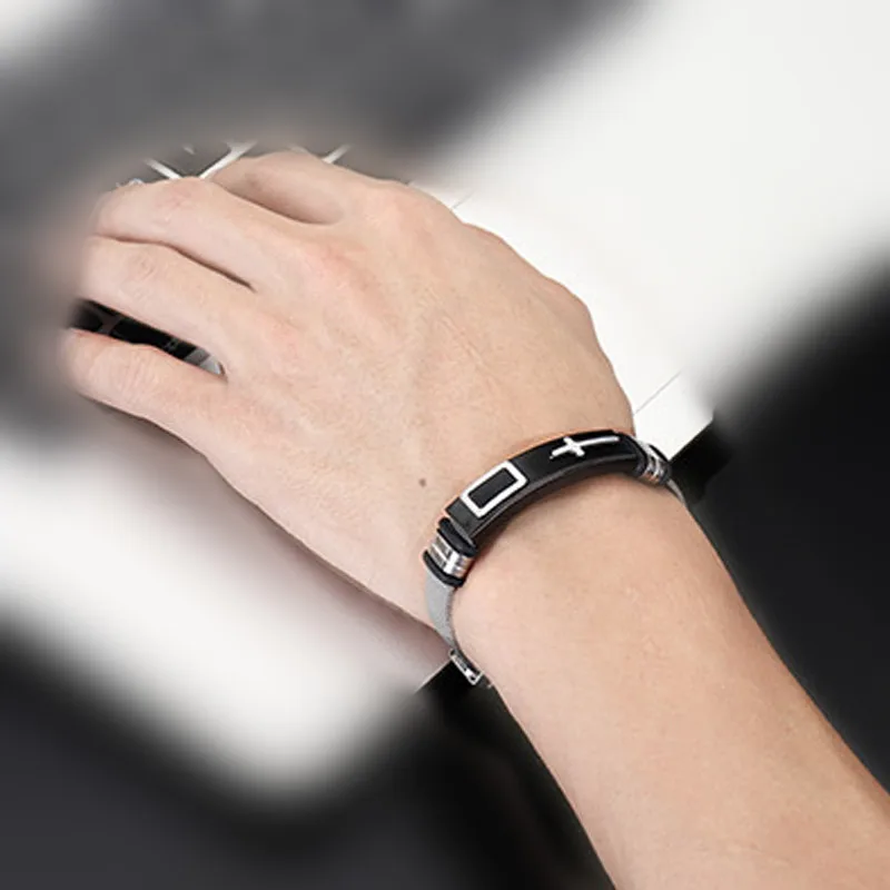 3 цвета браслет для женщин и мужчин из нержавеющей стали сетчатый крест Христос