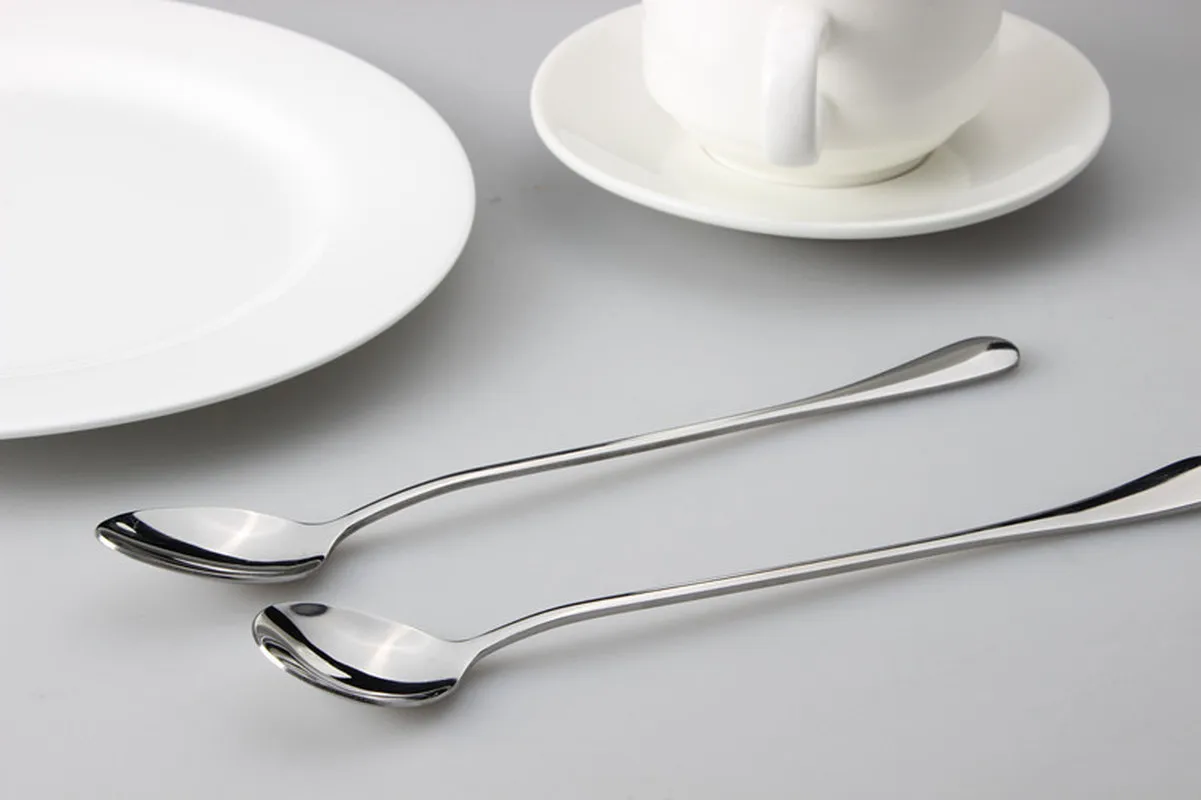Двухкомпонентная кофейная ложка из нержавеющей стали с длинной ручкой для