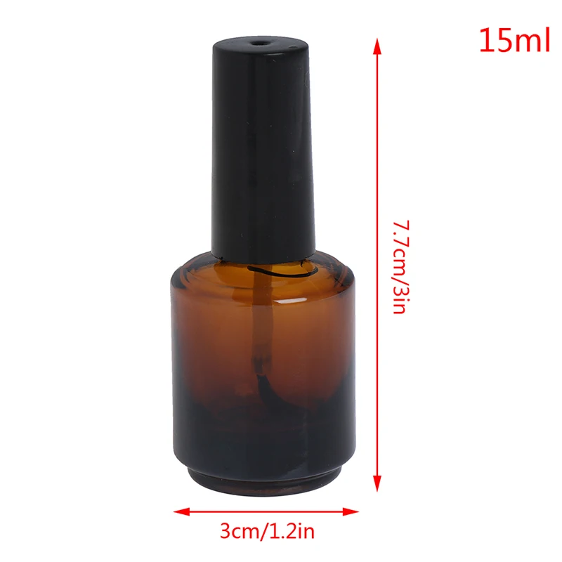 Бутылочка для лака ногтей пустая с крышкой и щеткой Косметическая емкость