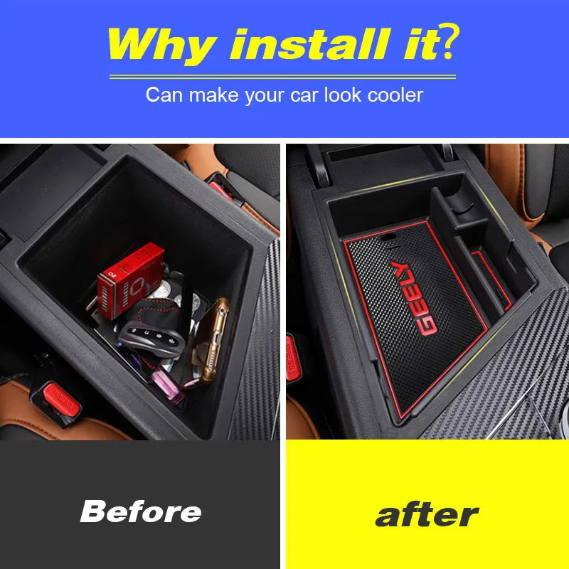 Hivotd For Geely Tugella Xingyue FY11 2021-2019 Car Central Control Storage Box Armrest Organizer Tray Interior Case Accessories |