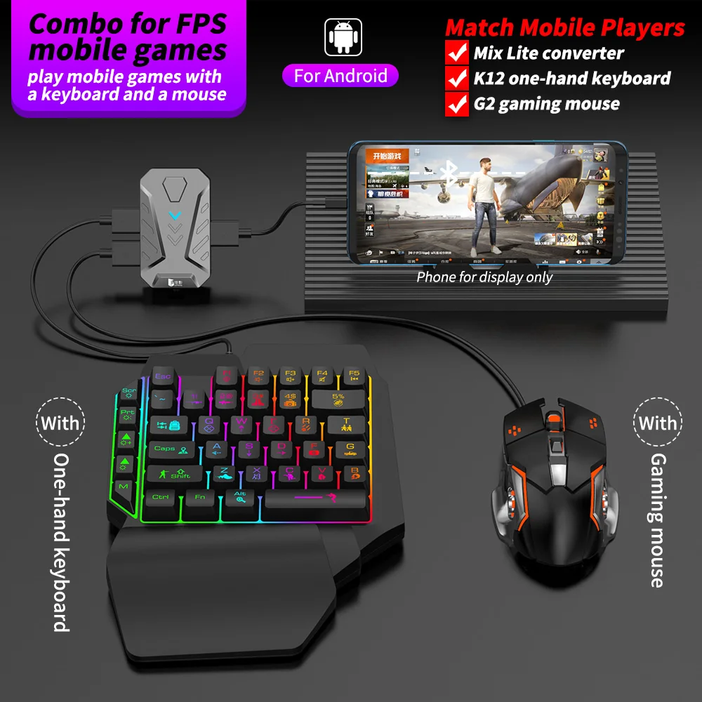 

PUBG Gamepad Controller Plug And Play Wired Connection Mobile Phone Gaming Converter Keyboard Mouse Adapter For Android