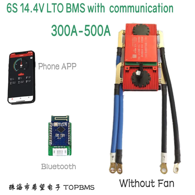 

LTO BMS 6 S 400A 300A Bluetooth охлаждающий вентилятор RS485 CAN UART сенсорный литий-титанатный аккумулятор 2,3 В 2,4 В, подключенный к 6 s Series