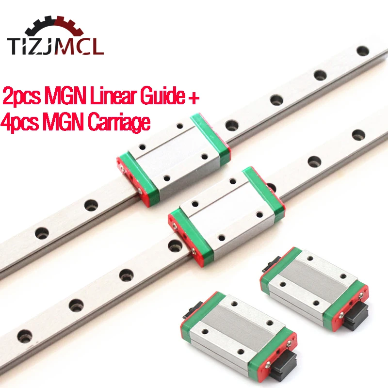 

MGN9 MGN12 MGN15 MGN7 Miniature Linear Rail Slide 2pcs MGN Linear Guide+4pcs MGN Carriage100200 300 400 500 550mm CNC 3D Printer