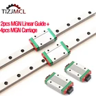 Миниатюрные линейные направляющие MGN9 MGN12 MGN15 MGN7, 2 шт., линейные направляющие MGN + 4 шт. направляющих MGN 100200 300 400 500 550 мм, для 3D-принтера с ЧПУ