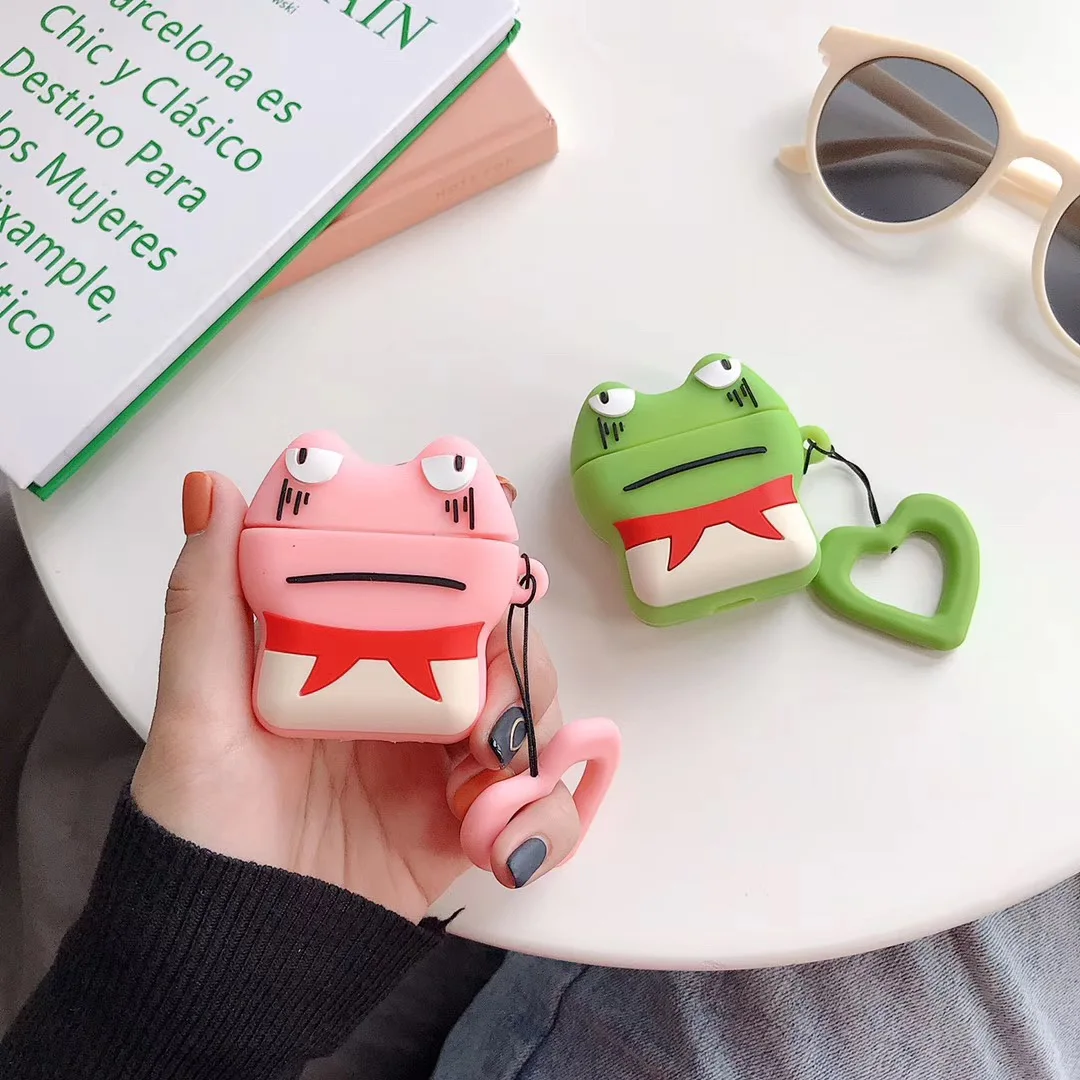 3D чехол для наушников s Airpods 2 силиконовый с милым мультяшным медведем Apple Air pods Earpods