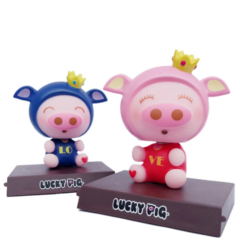 Lucky pig panda shake head car decoration Lovely Christmas gift accessories desktop mobile phone holder dashboard accessorie | Автомобили