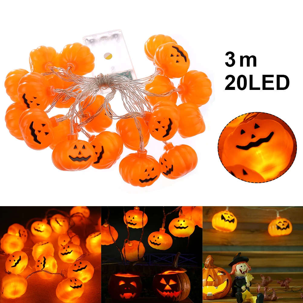 

3M 20 LED Pumpkin Maple Leaf Garland String Lights Halloween 3D Pumpkin Lights For Halloween Thanksgiving Fall Decoration Light