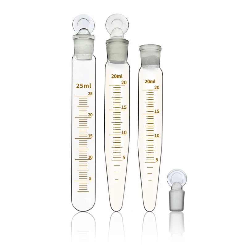 

5pcs Glass plug calibration tube 25 /50 /20 /15 /10/ 5ml round bottom and tip bottom resistant to high temperature thickening