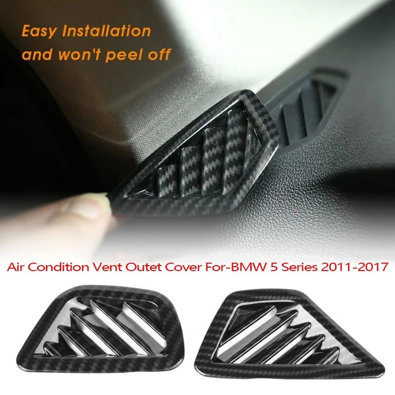 

2Pcs Car Dashboard Air Condition Vent Outlet Cover Trim Frame for-BMW 5 Series 2011-2017 Car Accessories