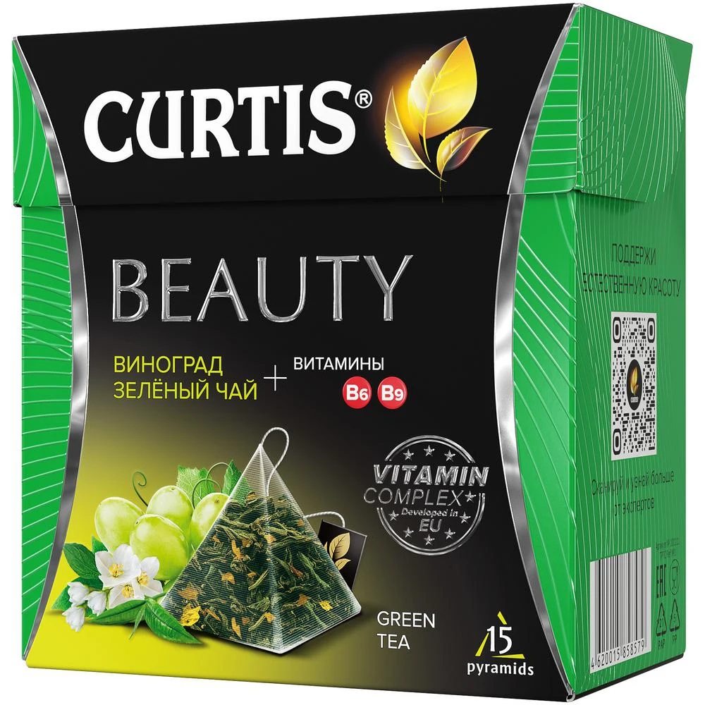 Чай зеленый в пирамидках CURTIS &quotBeauty" 15 пирамидок |