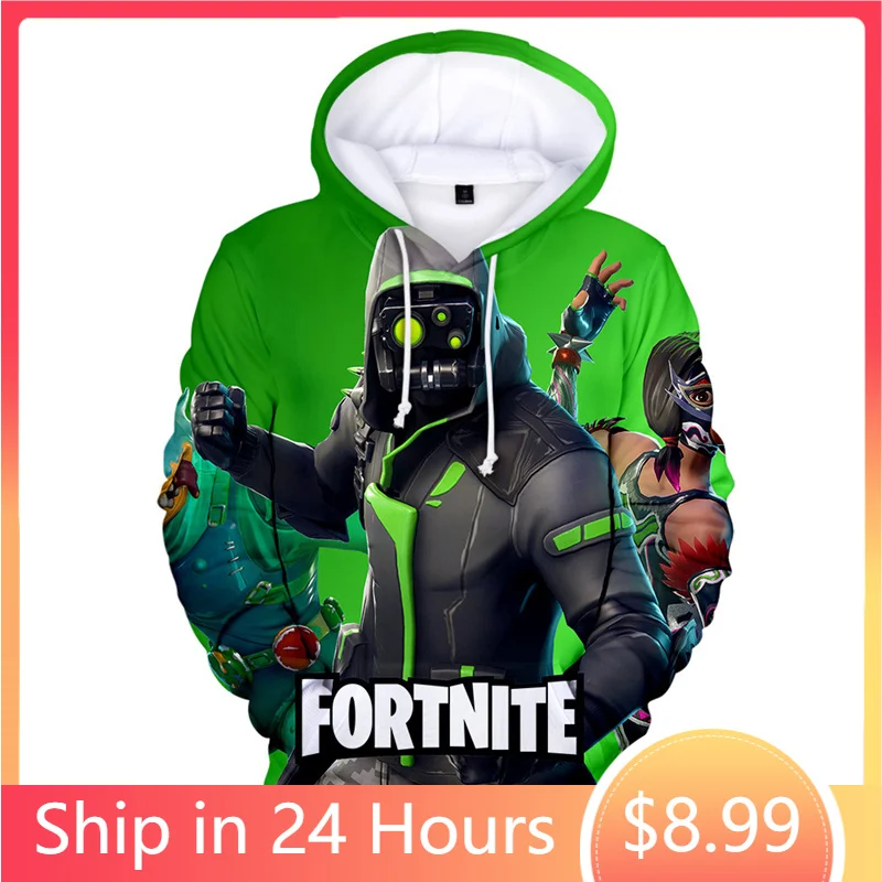 Доставка в течение 24 часов толстовки Fortnite 3D уличная одежда для девочек детская