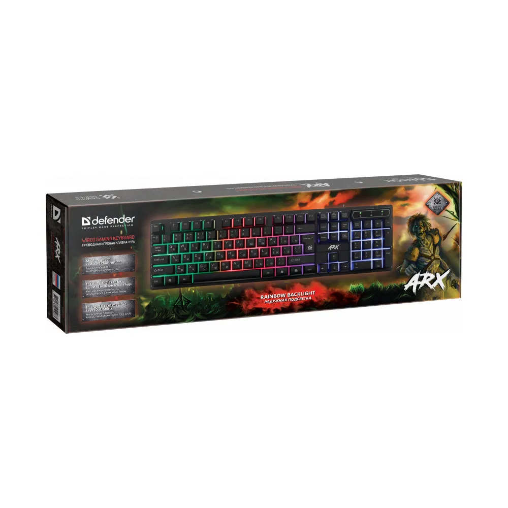 Keyboards DEFENDER 45196 Computer Office Peripherals Mice keys buttons letters click Wired Membrane for pc russian laptop gaming game Keyboard |