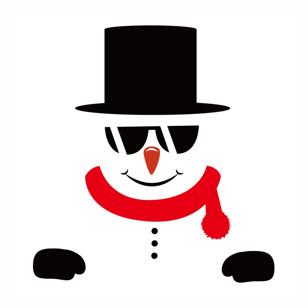 

Рождественская наклейка на холодильник, праздничное выражение снеговика, украшения для вечерние, многоразовые Мультяшные наклейки из ПВХ ...