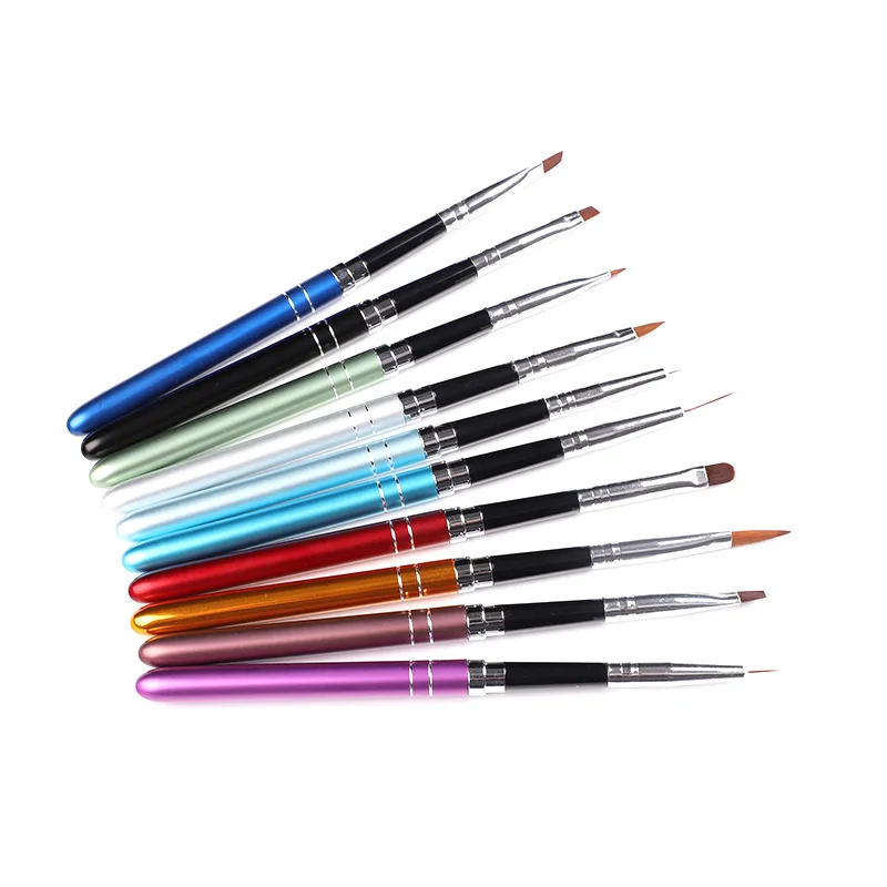 10 шт./лот набор кистей для ногтей разных размеров цвет ручка польский нейлоновых