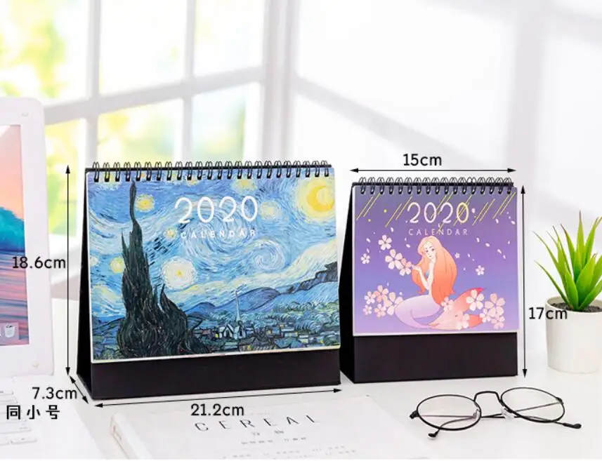 

2020 Whale Star sky Mermaid Desk Calendar Cute Memo planner Plan To Do List Daily Note Desktop Calendars weekly