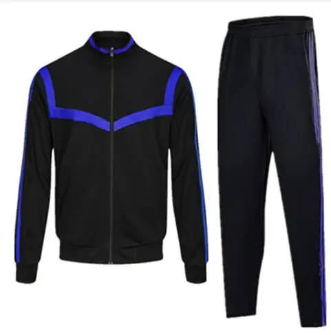 G023AB Suit Молодежный футбольный спортивный костюм, спортивный комплект, мужские футбольные куртки, штаны, осенне-зимний тренировочный костюм, толстовка на молнии, одежда для бега - Цвет: G023AB Suit