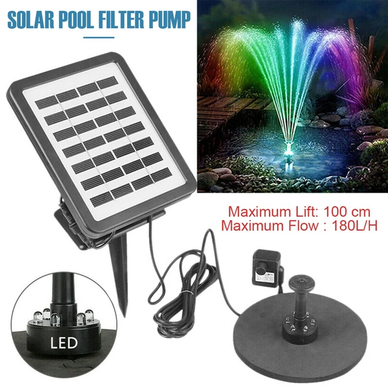 

Solar Power Water Fountain Pump Solar Fontein Bird Fountain Water Floating Fountain Pond Garden Decoration with 7 Nozzle