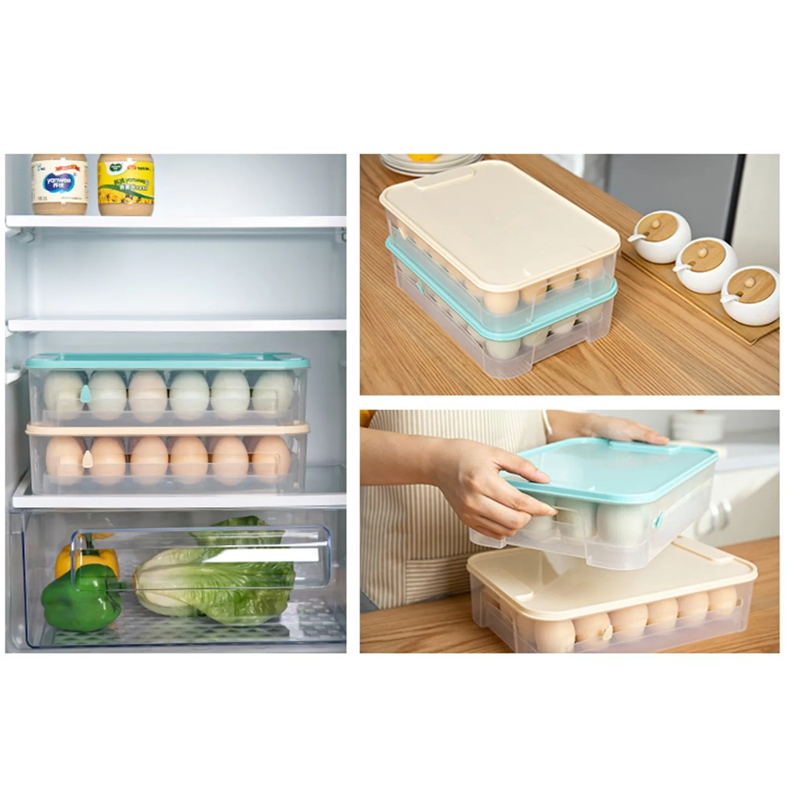 Контейнер для хранения яиц кухонный держатель Штабелируемый пластиковый