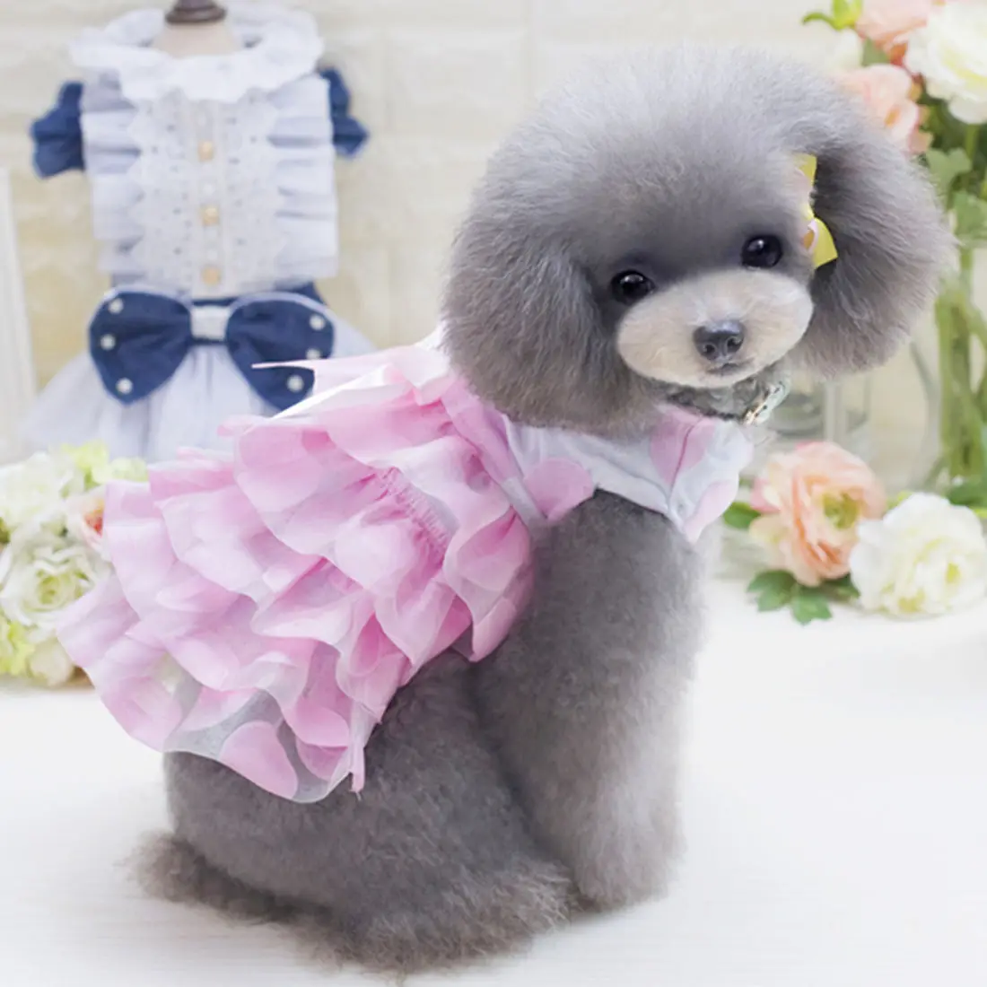 

Одежда для собак для маленьких собак Розовый Лето домашнее животное одежда для собак одежда Мальтийская сумка на плечо сумка из кожи с рису...