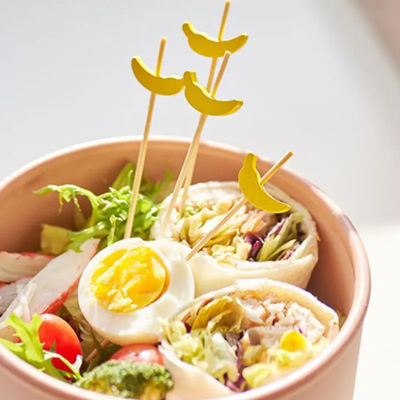 100 шт. Одноразовые Бамбуковые выбирает Еда фруктовый коктейль ручной работы