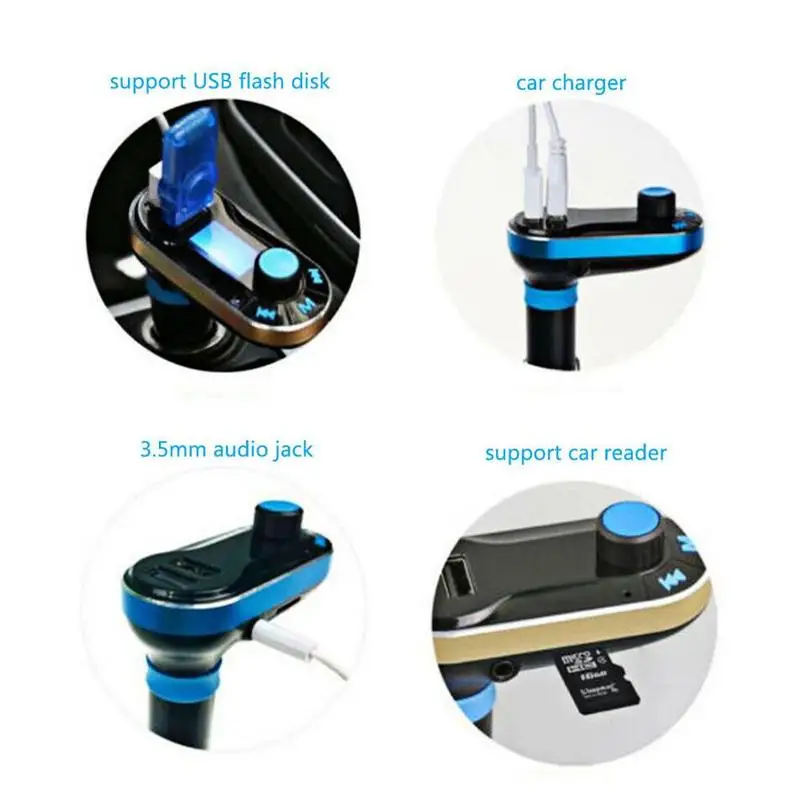 

Car Bluetooth FM Transmitter MP3 Player Hands-Free Kit Charger Adapter USB S3J2