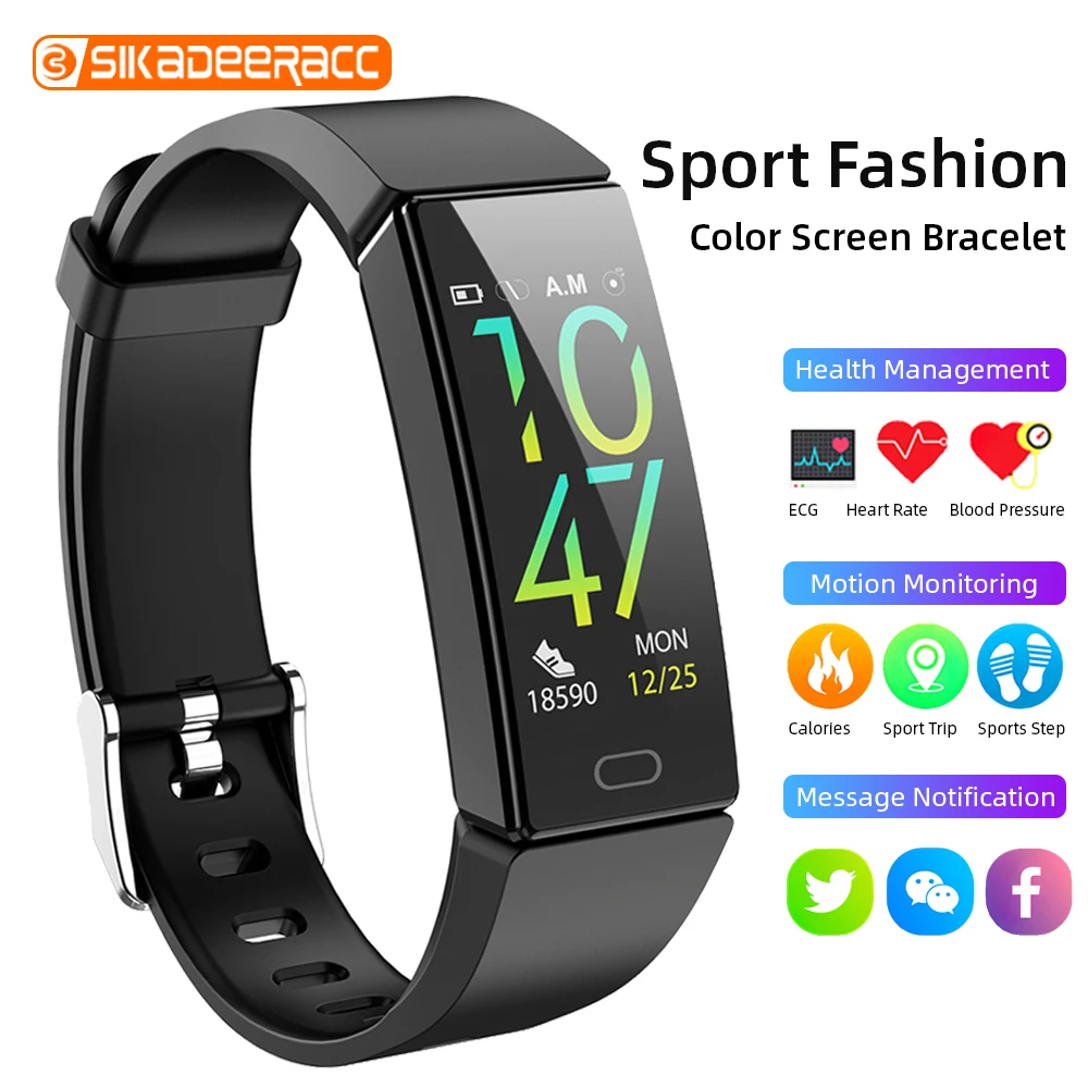 Спортивный смарт браслет шагомер IP68 будильник HD Цвет Экран дистанционного
