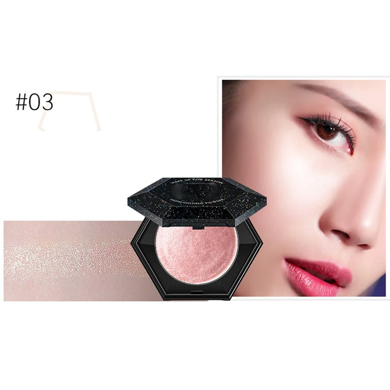 Макияж хайлайтер сияющая блестящая пудра для осветления щек стерео