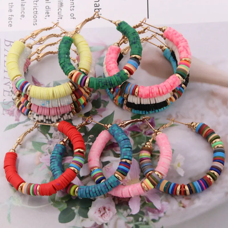 

Oorbellen For Women Hoop Earrings Colorful Clay Earrings Woman Statement Earrings Fashion Wedding Party Jewellry 2022 New Gifts