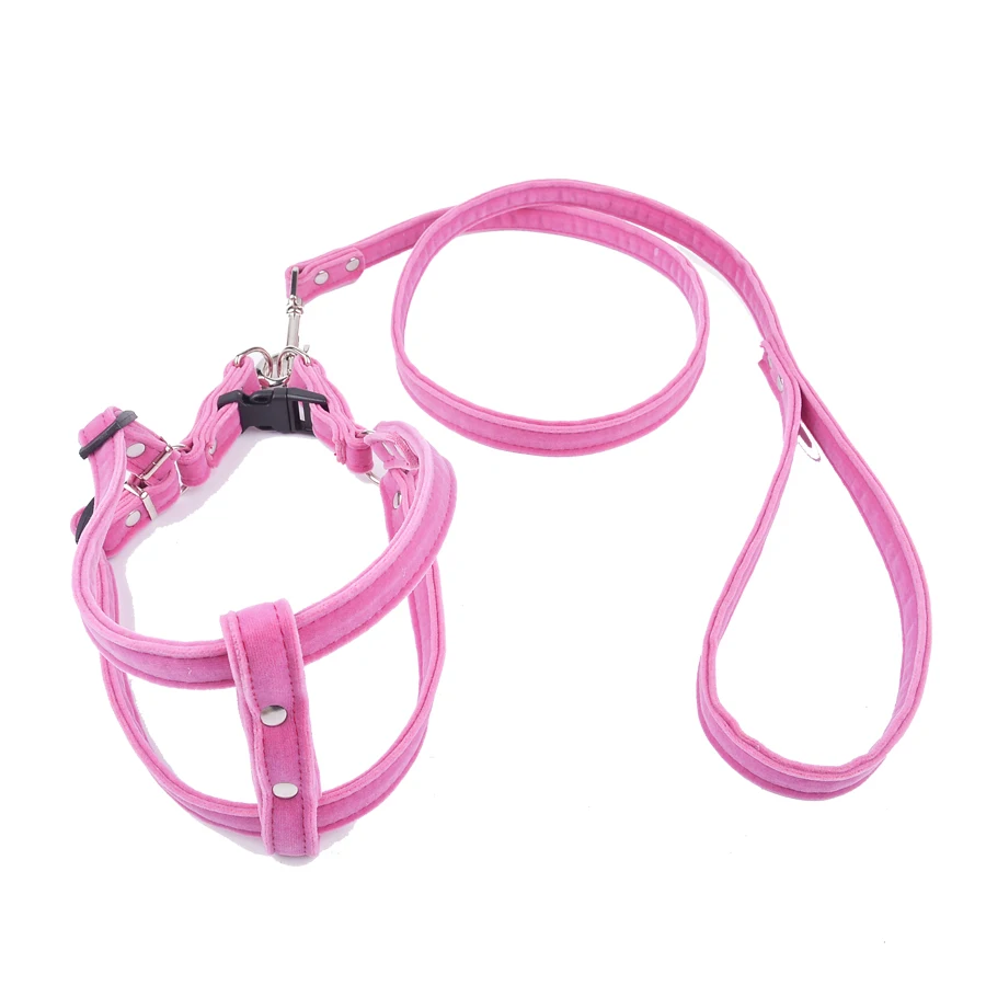шлейка для собак поводок Мягкий щенок собака обуздывает привести набор розовый