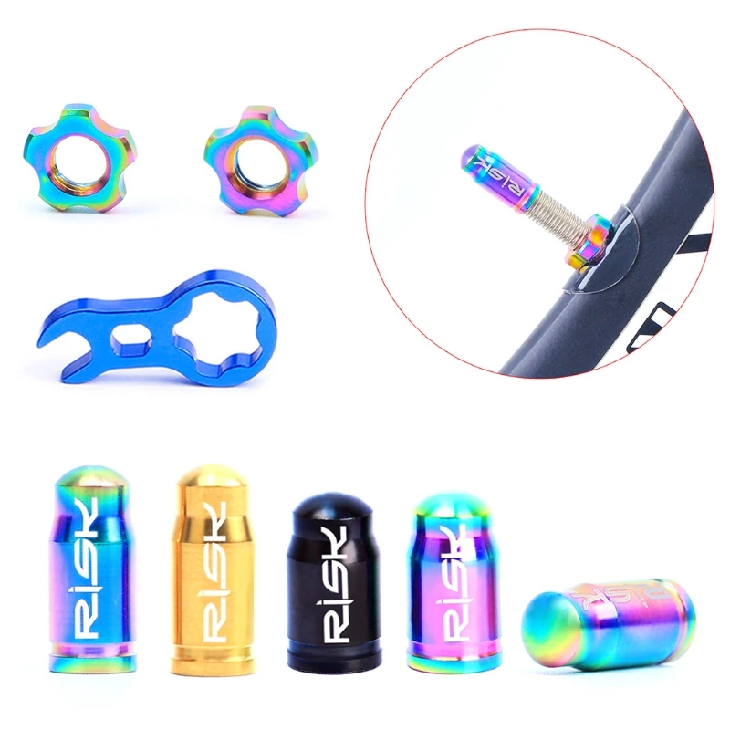 

Lightweight Titanium Alloy Mountain Bike Bicycle Tire Presta Schrader Valves Cap Air Nozzle Dust Cover High Quality Brand New