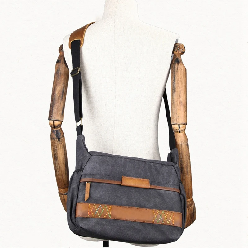 Винтаж Водонепроницаемый батик Брезентовая сумка для камеры на плечо фотокамеры