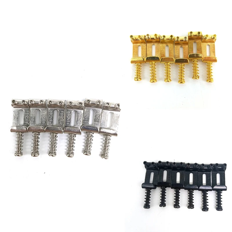 6 roller brücke pull string code elektrische gitarre sattel für stratocaster telecaster elektrische gitarre zubehör free global shippin