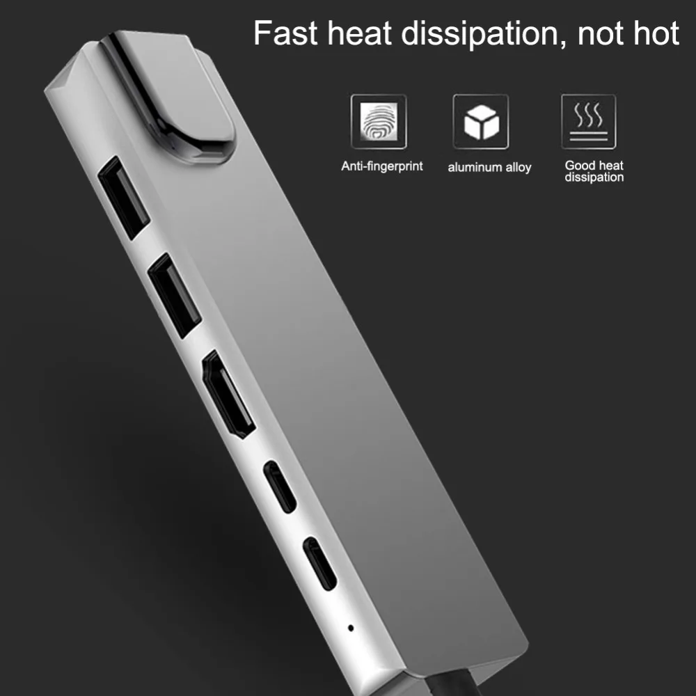 8in1 USB c концентратор thunderbolt 3 Тип c к HDMI 4 к UHD 87 Вт PD Быстрая зарядка USB3.0 концентратор 1000 Мбит/с конвертер передачи Тип c адаптер