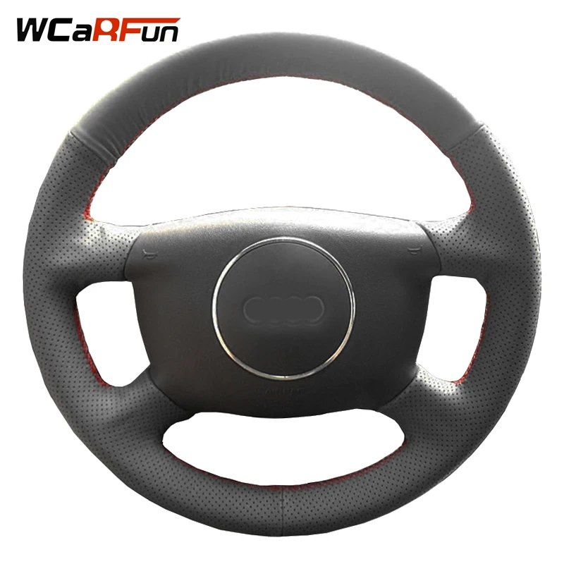 WCaRFun DIY Имя ручной работы черный чехол рулевого колеса автомобиля из