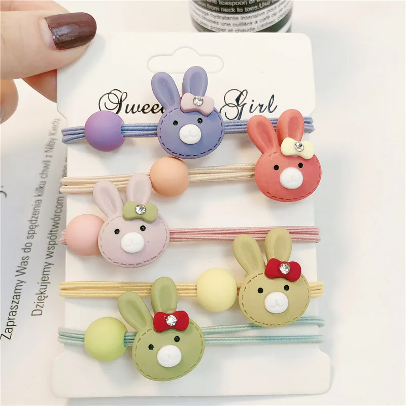 5 шт./компл. милое многослойное резинки для волос женские зимние домашние тапочки