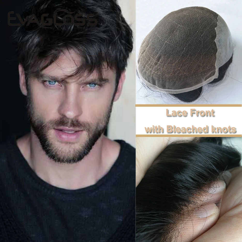 Реми человеческие волосы заменяемые Мужские t-System Unit Toupee мужской дышащий протез