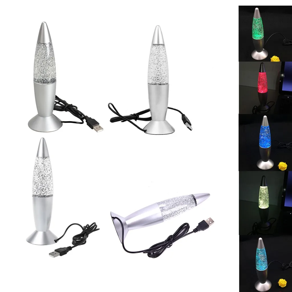 4 шт. многоцветный меняющий цвет ночной Светильник из лавы светодиодный мини