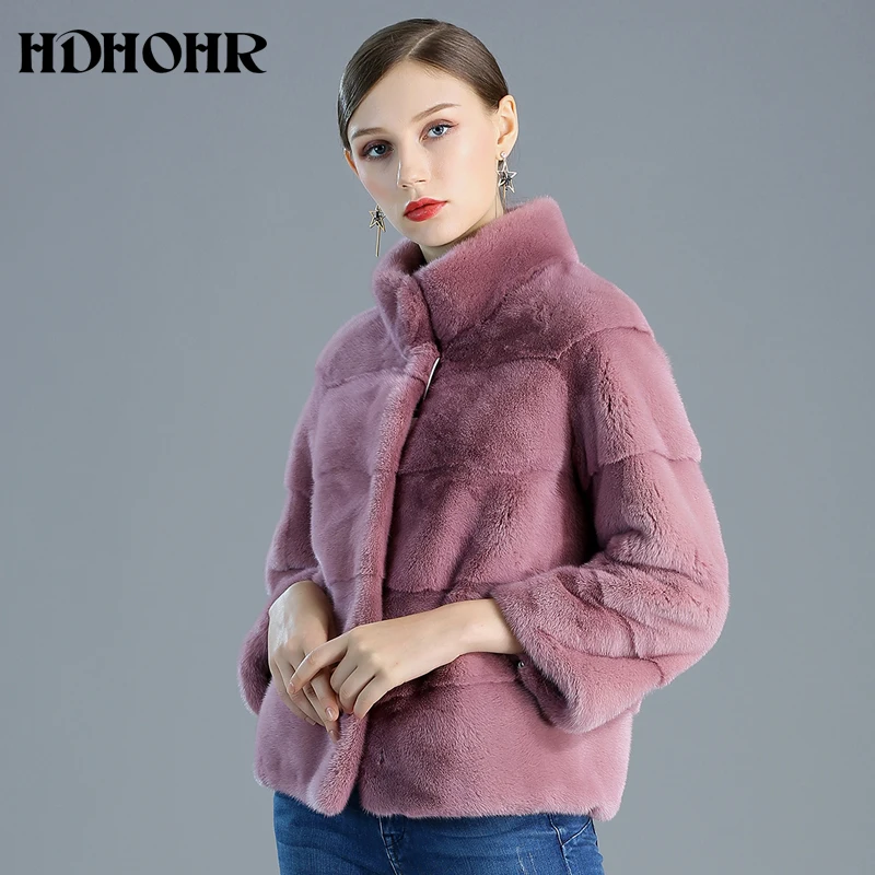 HDHOHR 2020 новые шубы из натурального меха норки женские для путешествий теплые