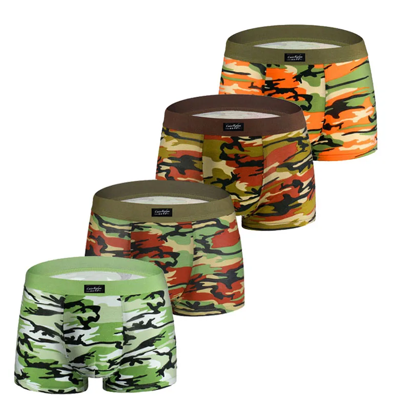 

Боксеры мужские из 95% модала и хлопка, нижнее белье, шорты, дышащие удобные трусы, камуфляж