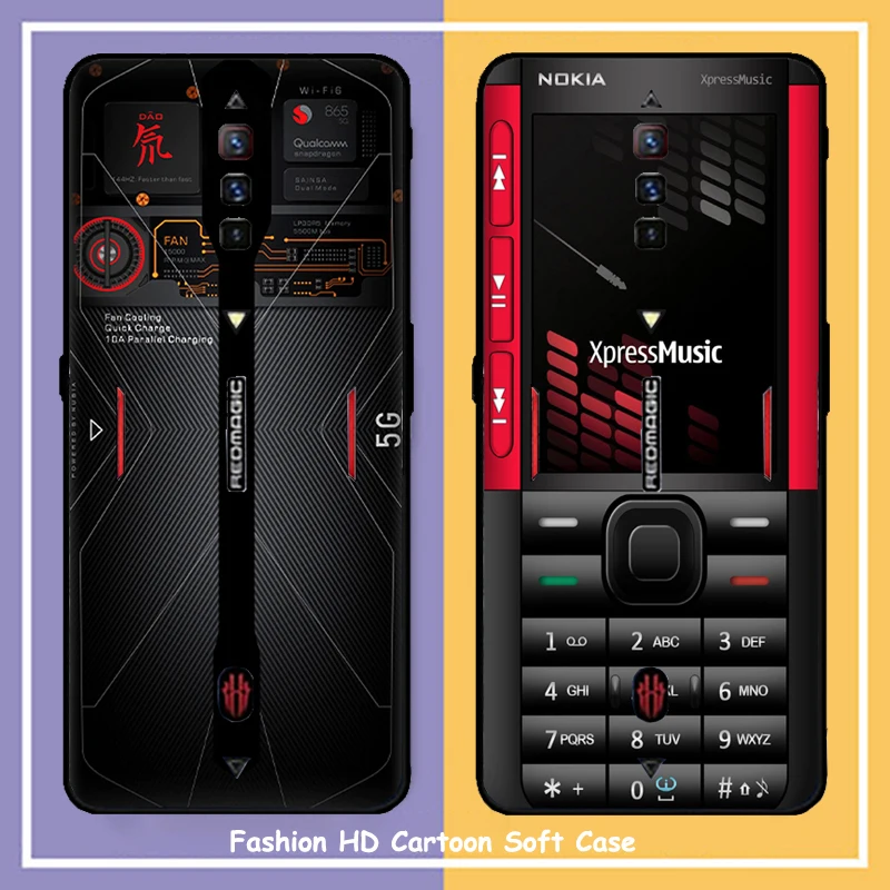 Мягкий чехол для ZTE Nubia Red Magic 6 Pro в стиле ретро со звездами телефона RedMagic задний