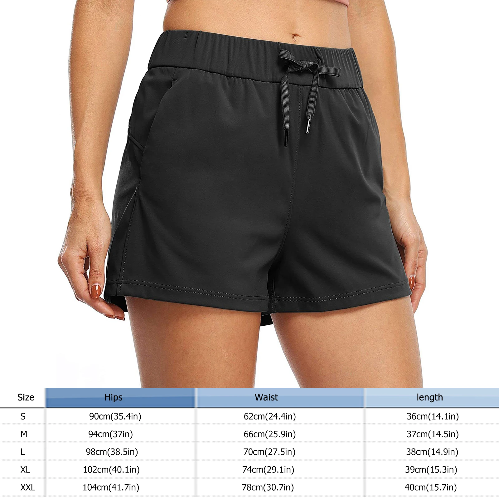 

Summer Women Running Marathon Shorts Breathable And Elastic Workout Gym Yoga Shorts Biker Lounge Shorts with Pocket
