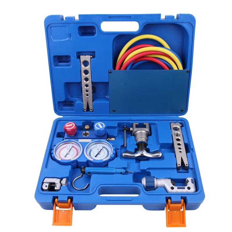 Refrigeration Integrated flaring tool kits VTB-5B Refrigeration tool set Expander set with R410A refrigerant pressure gauge