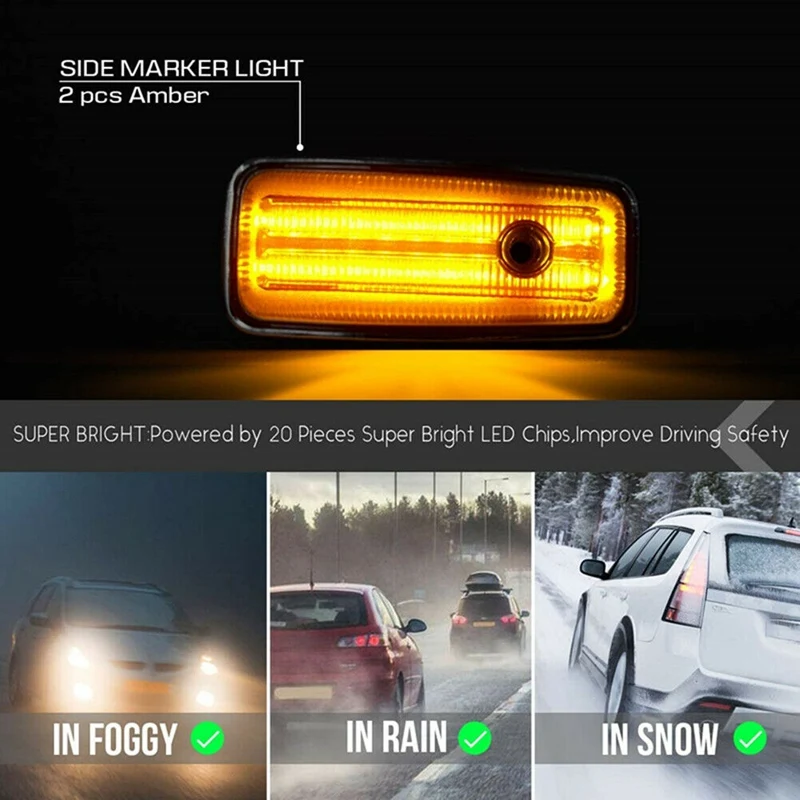 Автомобильный Янтарный Светодиодный Боковой габаритный фонарь поворота