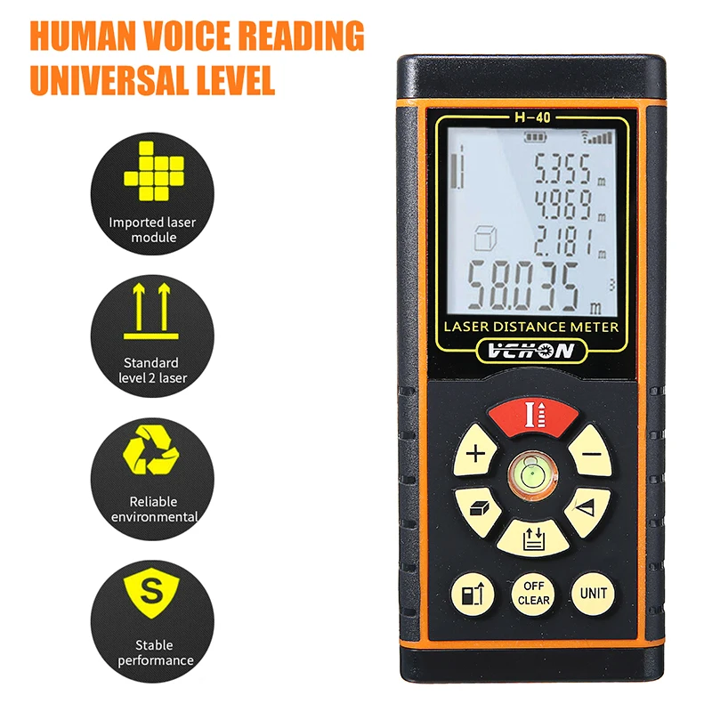 Цифровой лазерный дальномер с ЖК дисплеем 40 м/1 мм|Лазерные дальномеры| |