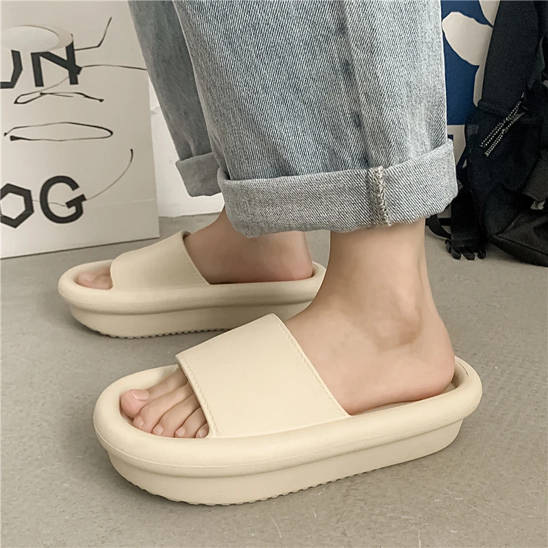 

Summer Men Slippers Flying Saucer Lovers Shoes Non-Slip Bathroom Slides Flip Flops Indoor Women Platform Sandals Thick Bottom