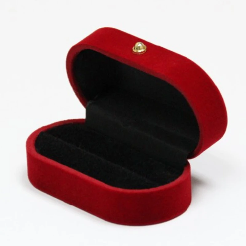 

Portable Double Rings Box Display Jewelry Holder Wedding Engagement Ring Case XXFB