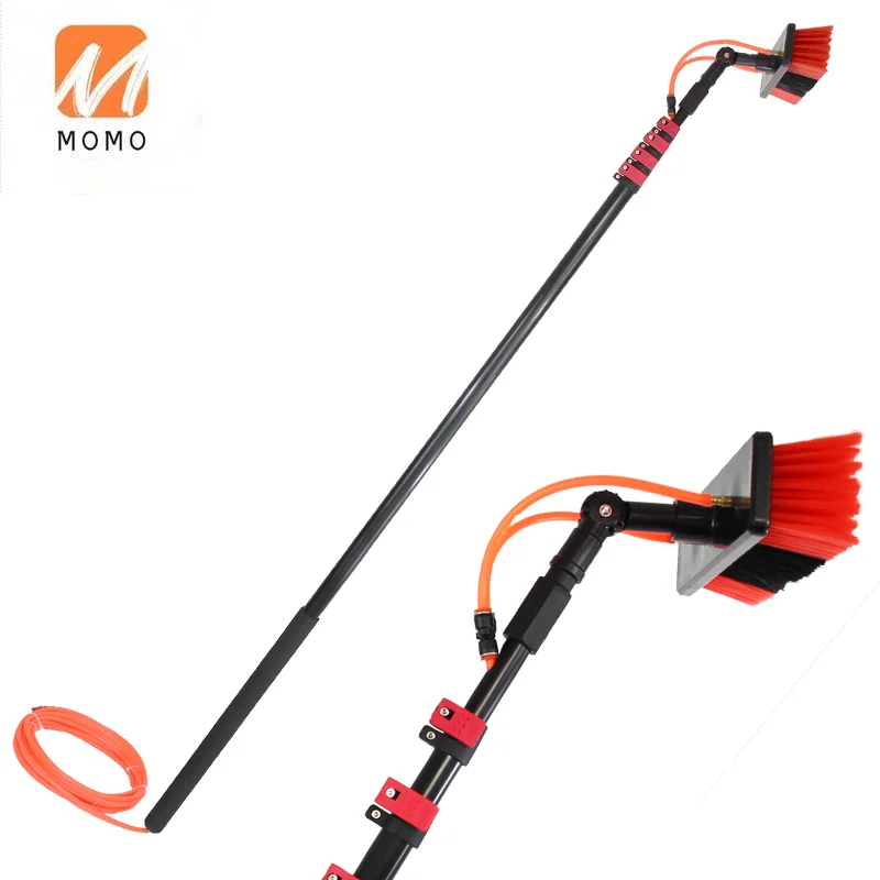 

long handle 9 meters telescopic window cleaning brush with water flow through washing tools